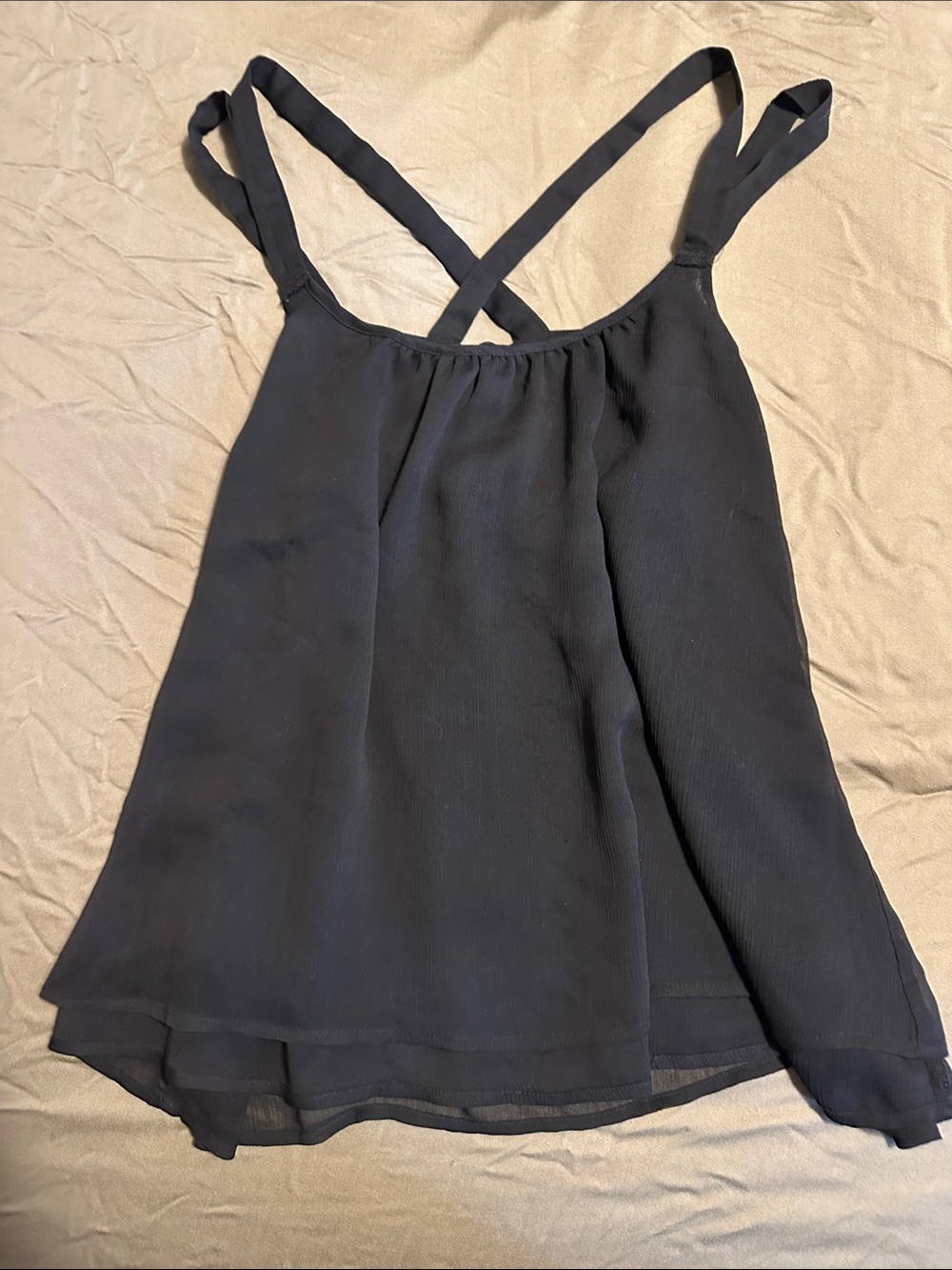 Express Black Double-Layer Crisscross Camisole